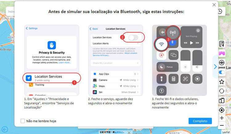 abre localização de serviço