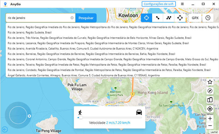 anygo alterar localizacao