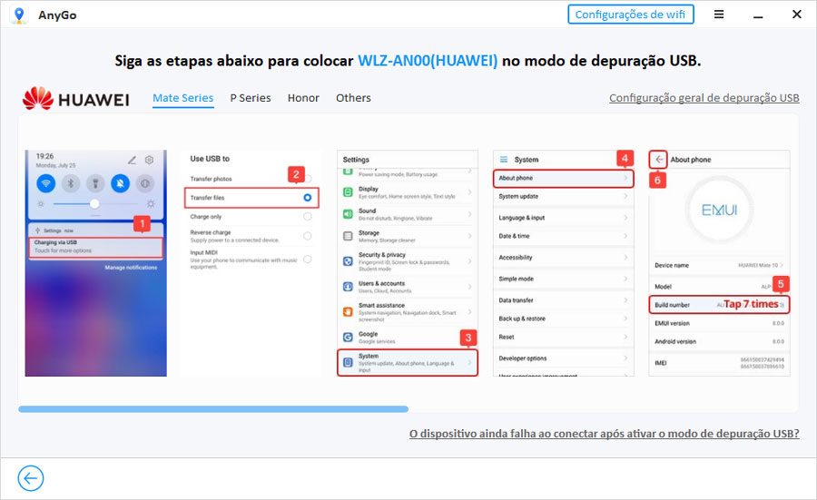 ativar usb depuracao anygo