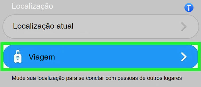 bumble modo viagem