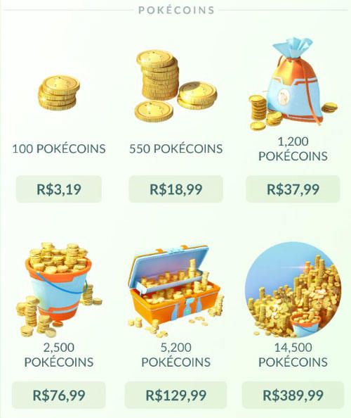 comprar moedas pokemon go