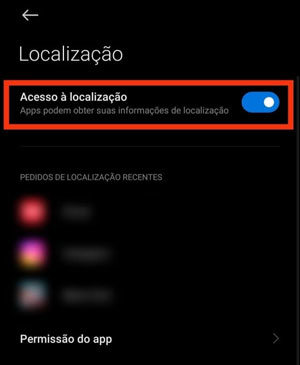 concede acesso ao gps android