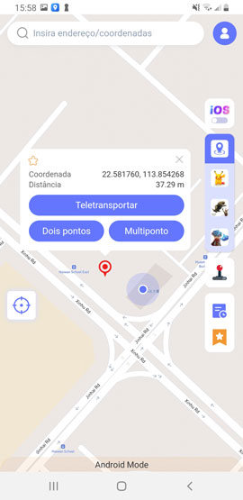 digite localizacao anygo android