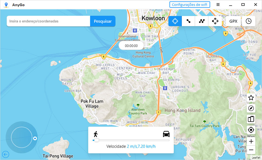 interface do modo de teletransporte anygo
