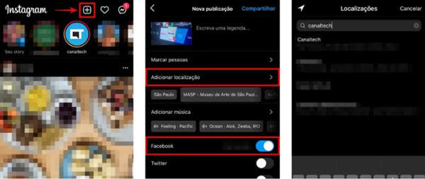 localizacao em postagens recentes