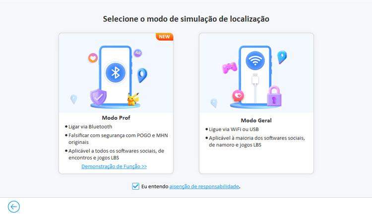 selecione modo bluetooth