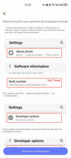 modo de desenvolvedor android