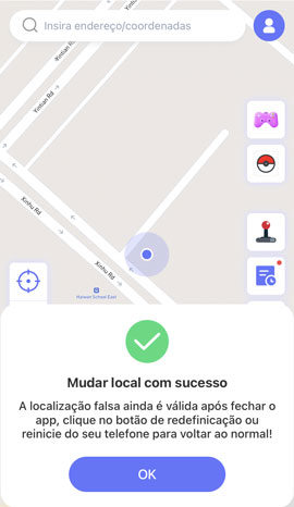 Mudat localização com sucesso AnyGo for Android