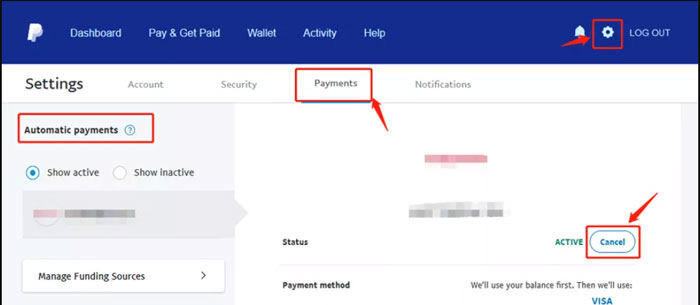 paypal cancel subscription