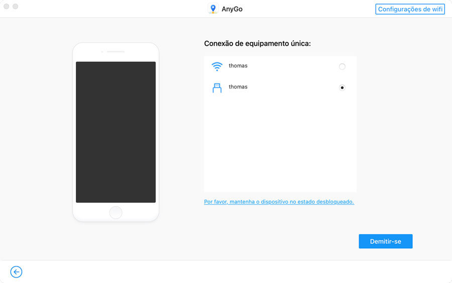 selecione device anygo mac