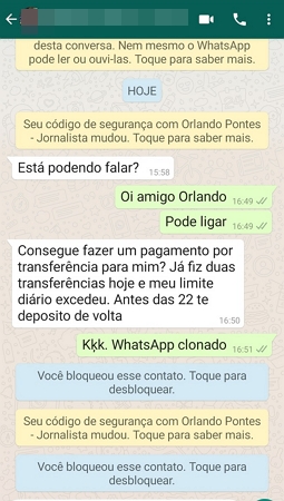 seu codigo de segurança mudou whatsapp