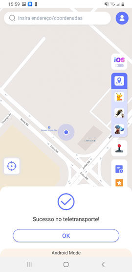 teleport success AnyGo android