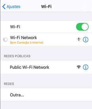 verificar configuracao wifi iphone